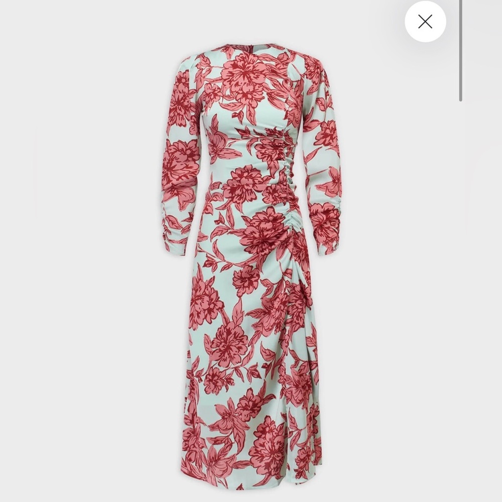 Satin Floral Midi Dress